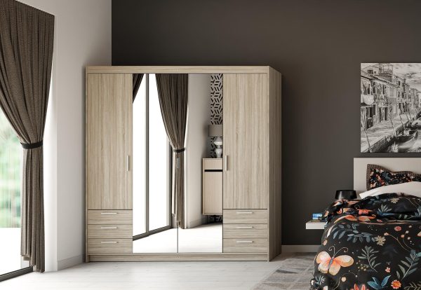 Szafa LELA180cm 4D 6S LUSTRO - obrazek 2